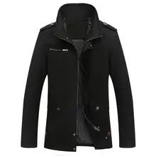 

Dropshipping!! Fashion Men Jacket Coat Stand Collar Breathable Polyester Casual Male Autumn Coat Jacket Trench M-3XL