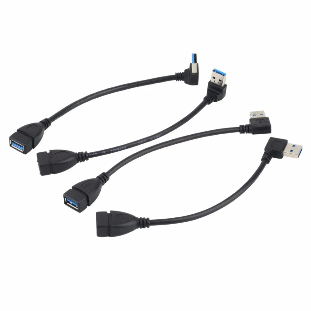 USB 3,0 Мужской к женскому 90 градусов Расширение Дата кабель, шнур синхронизации адаптер