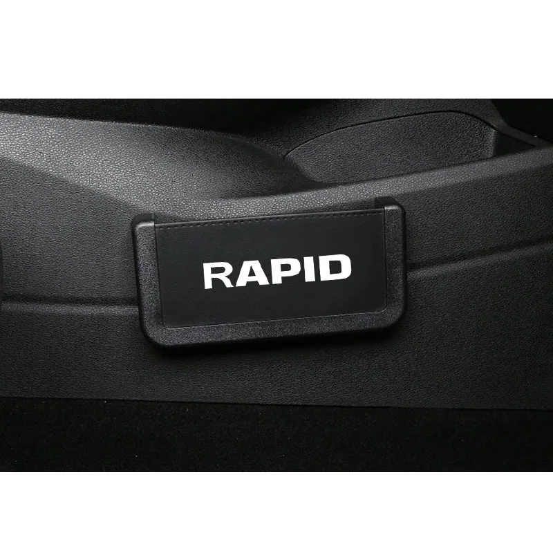 Автомобильный ящик для хранения для Skoda RAPID, сумка для карт, клейкая коробка для мобильного телефона, аксессуары для интерьера