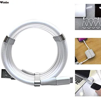 

2020 New Type C Cable USB-C Magnetic Portable Easy-Coil Charging Data Supercalla Magnet Cable For Samsung S20 Huawei P40 Mate 30