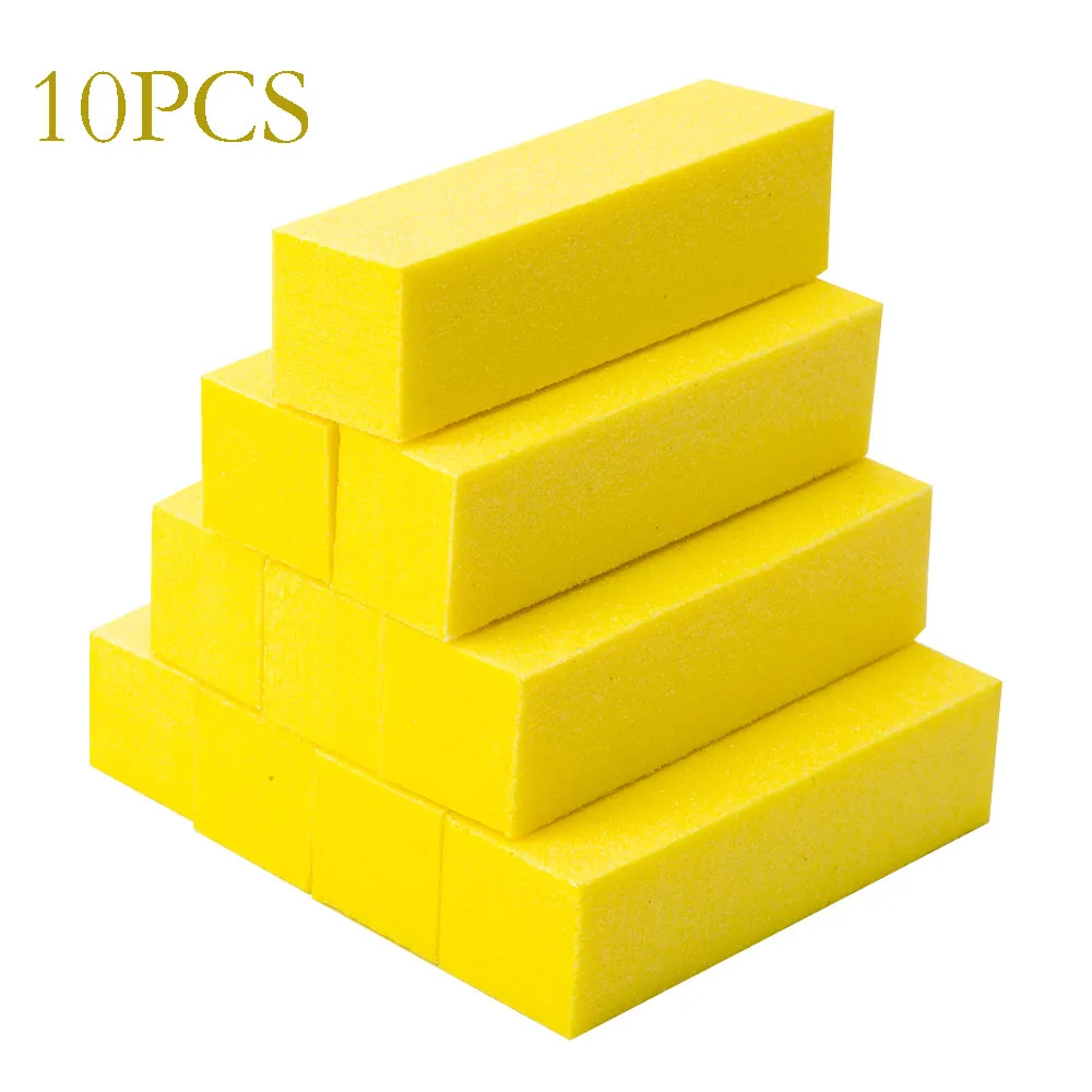 10PCS YELLOW 10 шт губки для ногтей для УФ-геля Белый пилочка для ногтей буферный блок маникюрный лак шлифовальный буфер для ногтей цветной буферный блок - Цвет: 10PCS YELLOW