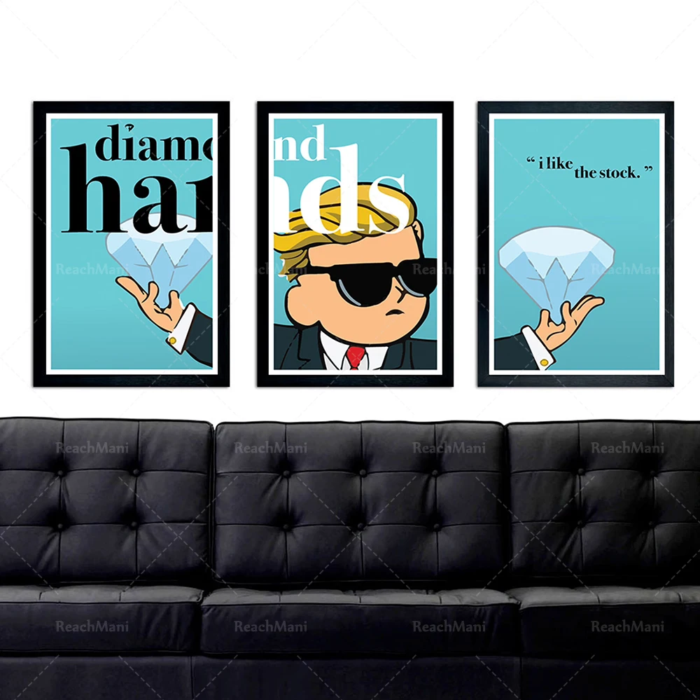 

Wallstreetbets poster, Diamond Hands poster "I like this stock, stock poster