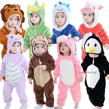 

Inflant Baby Rompers Animal Winter Coral Fleece Cartoon Pajamas Christmas Kigurumi Onesie Kids Jumpsuit Newborn Boy Girl Costume