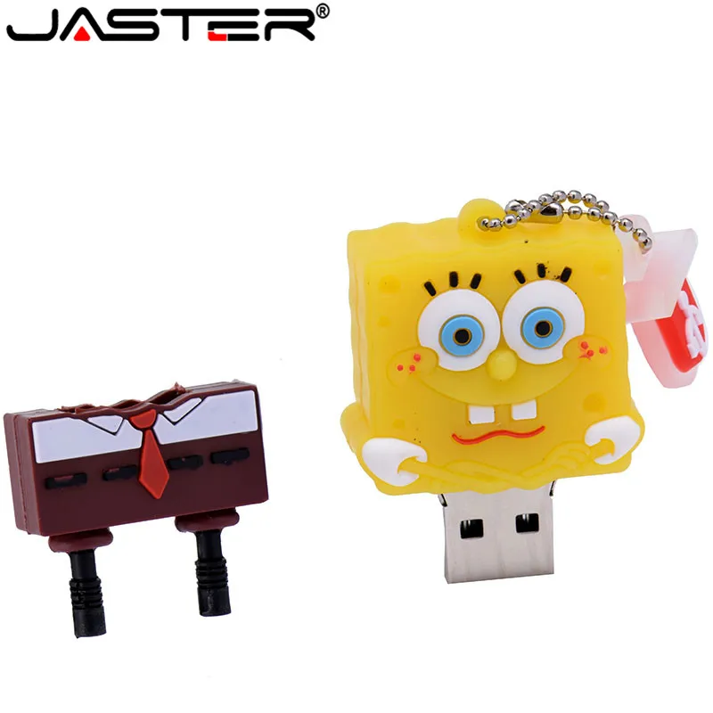JASTER крутой милый Губка Боб usb флеш-накопитель usb 2,0 4 ГБ 8 ГБ 16 ГБ 32 ГБ Флешка 64 Гб usb флешка