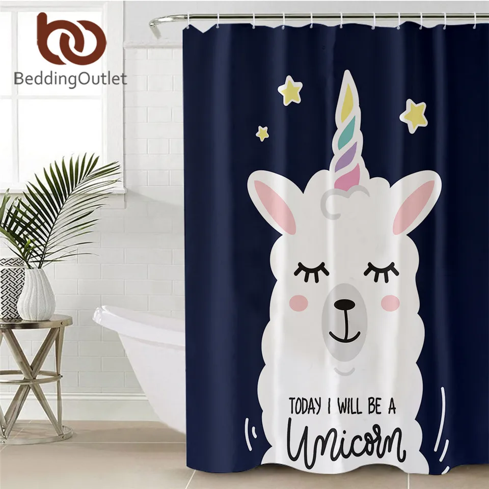 BeddingOutlet Cute Llama Shower Curtain Unicorn Waterproof Bath Curtain  With Hooks for Bathroom Cartoon Alpaca cortina ducha|Shower Curtains| -  AliExpress