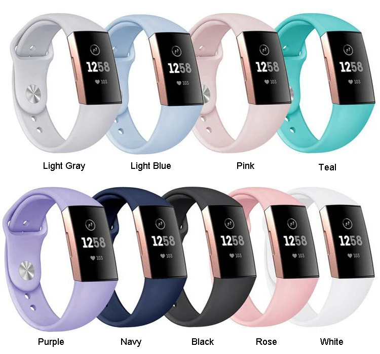

3D Diamond Silicone For Fit bit Charge 3 Strap Smart Bracelet Sport Strap