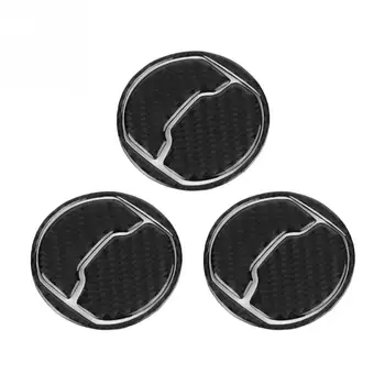 

3Pcs Carbon Fiber Front Air Outlet Panel Cover Trim for Ford Mustang 2015 2016 2017 Interior Accessories