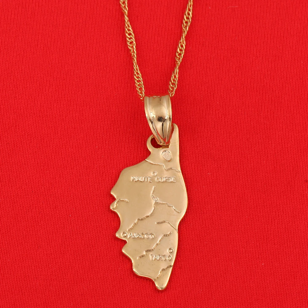 Haute Corse Map Pendant Necklace For Women Men Corsica La Corse Country Maps Jewelry 3