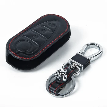 

2020 Leather Case Car Remote Key Cover Holder For Alfa Romeo MITO GIULIETTA 159 GTA Car Protection Set Accessories