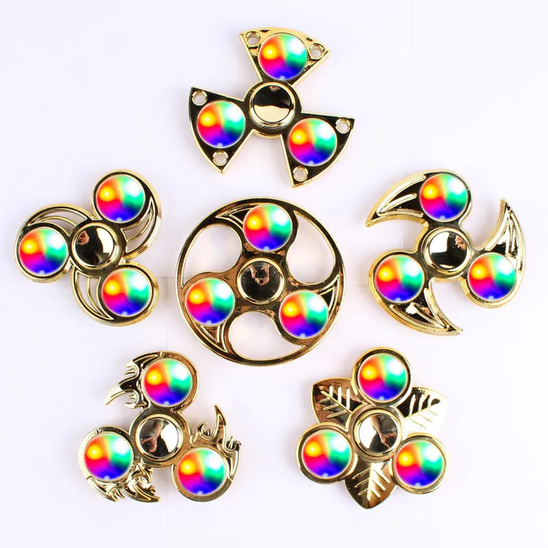 Пластиковый UV гальванический Spinner свет включен 18 Изменение светодиодный сияющий кристалл дети вращающийся фиджет Спиннер между игрушкой весь