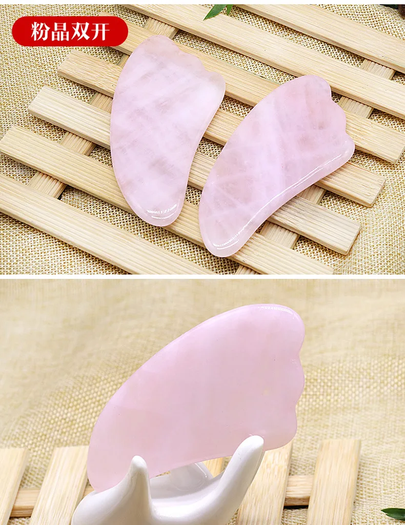 Розовый зеленый нефрит гуаша доска натуральный камень скребок китайский Gua Sha инструменты для лица шеи спины тела Акупунктура массажер для подтяжки лица