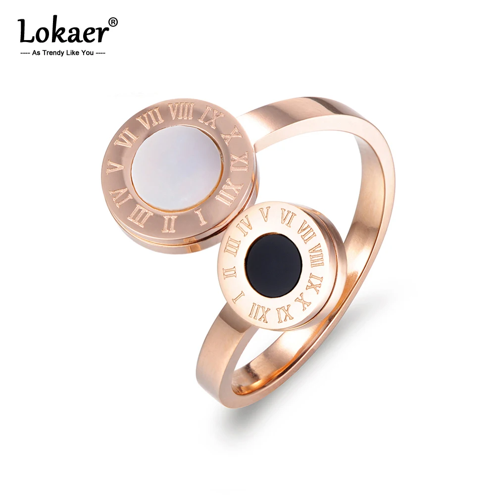 Lokaer классические винтажные кольца высокого качества с римским алфавитом 316L из