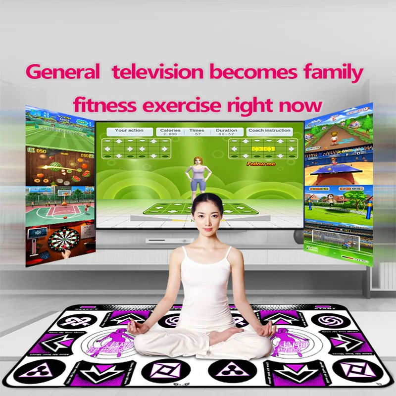 TV PC 더블 댄스 매트 어린이 생일 선물, 남아 및 여아용 영어 OS 무선 수신기 플러그 앤 플레이, 판매자에게 미국 또는 EU 플러그