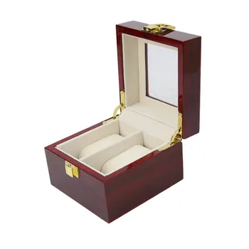 

New 2/3/5/6/10/12 Slots Watch Box Storage With Red Black Wooden Glass Case Bracelet Display Casket Watches Holder Casket