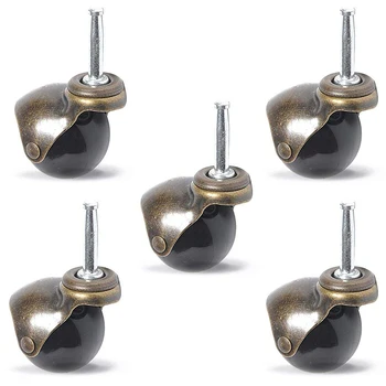 

2 inch Swivel Caster Wheels Antique Ball Caster with Long Stem Total 330lbs Capacity for Furniture Replacement (Caster Set of 5)