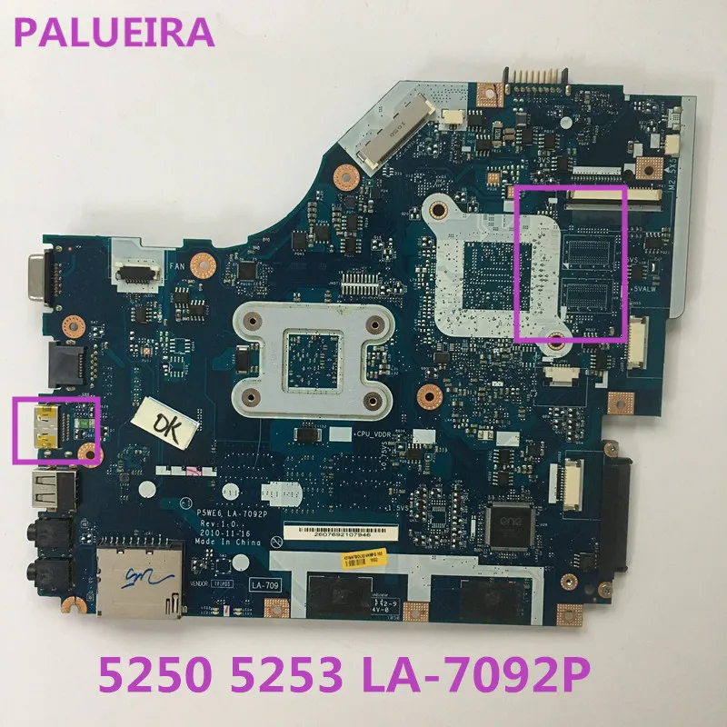 PALUBEIRA оригинал для Acer Aspire 5253 5250 DDR3 Материнская плата ноутбука LA-7092P MBNCV02002 P5WE6 с HDMI |