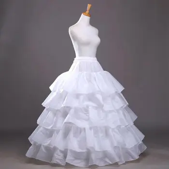 

5-layer Lotus Leaf Skirt Bride Wedding Dress Petticoat Lolita Drawstring Adjustable High Waist Long Chemise E15E