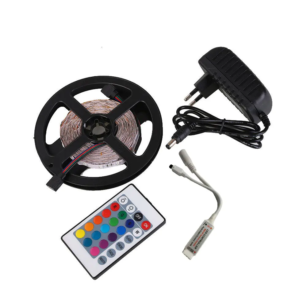 Fairy Lights 24Keypads Bulb Strip Led Light Remote Controls EU Plug RGB Festival Lamp Bar 5m String Lights Control 6W Bright