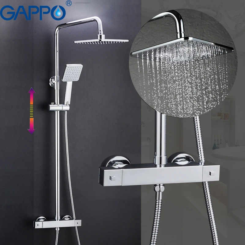 GAPPO смеситель для душа s Термостатический смеситель для душа смеситель для ванны дождевой Душ Набор водопад настенный кран смеситель для ванны смеситель для воды