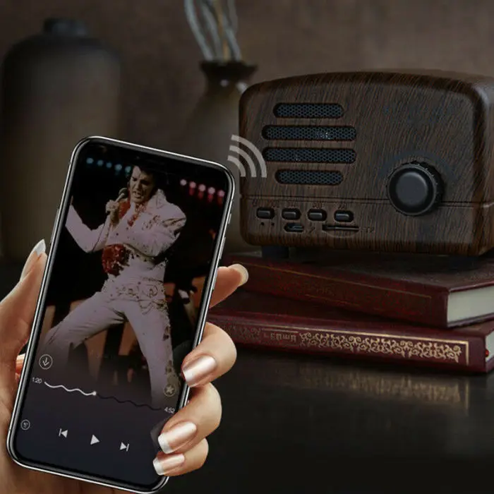Raido мини-динамик с радио Винтажный стиль Bluetooth V4.0 Поддержка FM TF карта беспроводной мини-динамик GY88