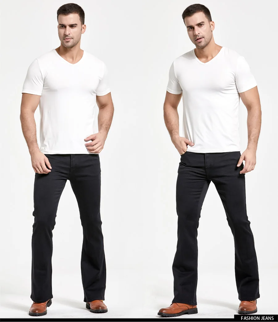 FIFY STORE Jeans coupe légèrement évasée pour Homme Stylé  