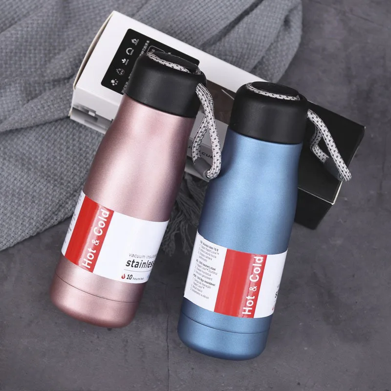 400/600ml 휴대용 보온병 커피 머그잔 컵 스테인레스 스틸 진공 플라스크 물병 야외 스포츠 사무실 여행 머그잔