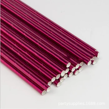 

100pcs/lot Paper Straws Rosered Blue Color Disposable Supplies Kit Fiesta Holiday Wedding Birthday Party Decoration Eco-friendly