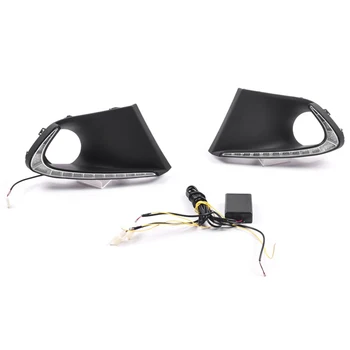 

DHBH-LED DRL Daytime Running Lights Fog Lamp Cover with Yellow Turn Signals Daylight for Suzuki Baleno 2016 2017