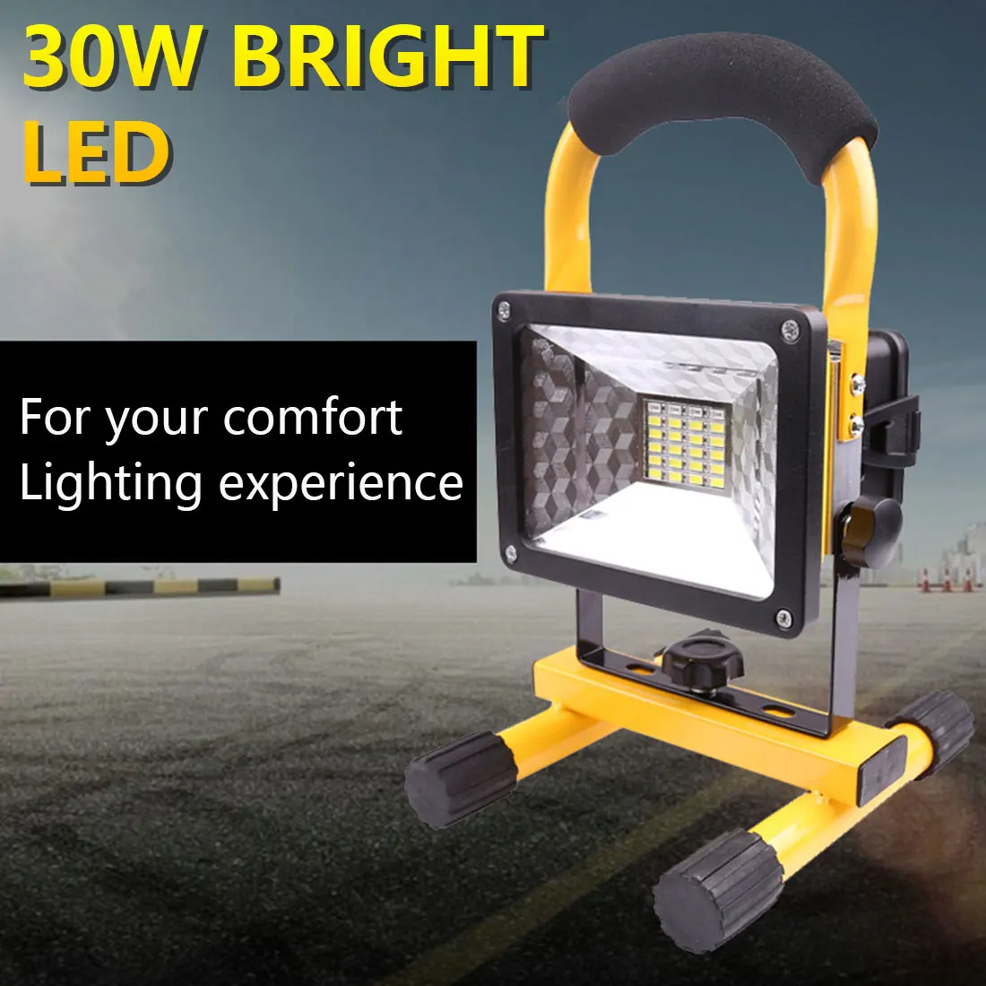 2400LM 24LED Searching Light 30W Portable Spotlight  3 Modes Rechargeable LED Floodlight Camping Light Work Light Solar Charge