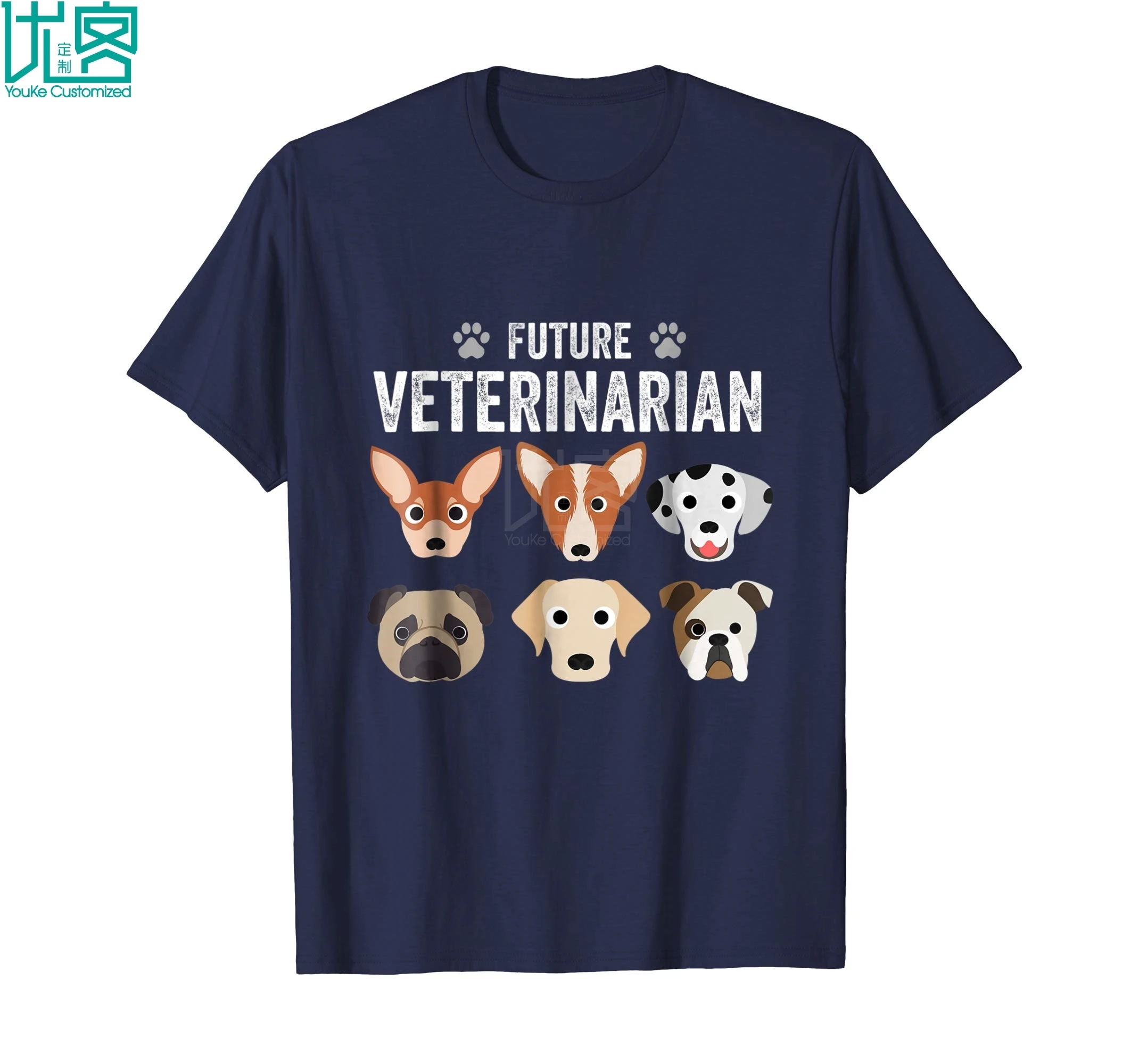 Future Veterinarian/рубашка для детей, футболка с изображением собаки и кошки, Уникальные повседневные футболки с короткими рукавами для молодежи, хлопковая одежда, футболка