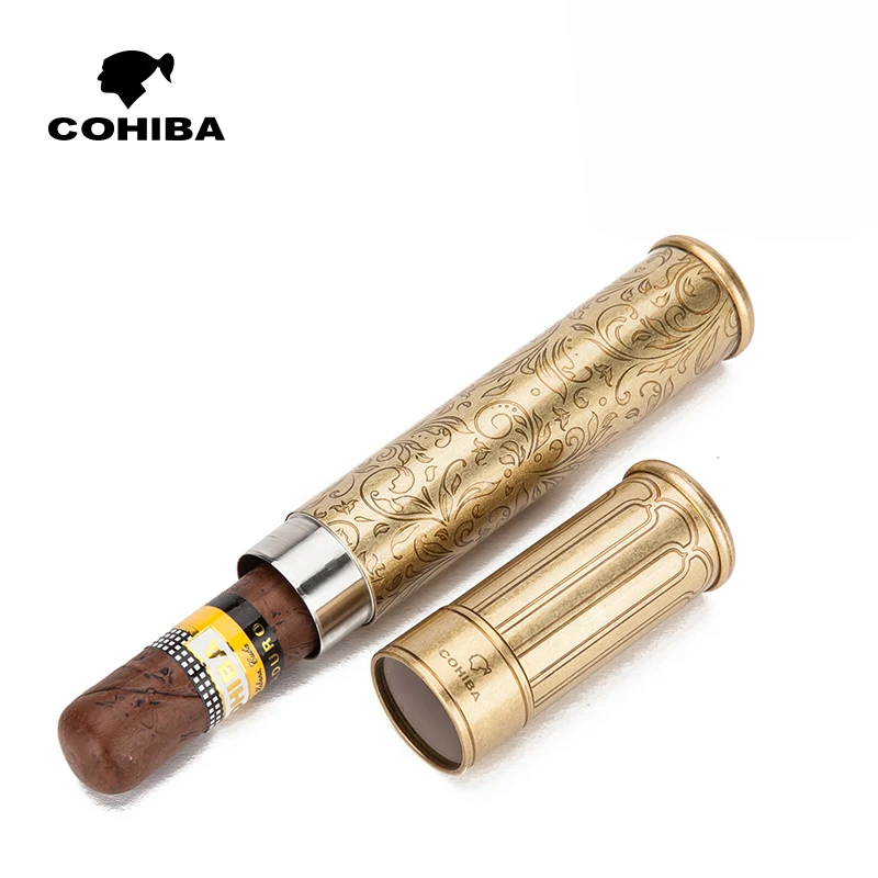 COHIBA металлические гаджеты для путешествий, держатель для сигары, мини-сигары, хьюмидор, портативные трубки для хранения сигарет