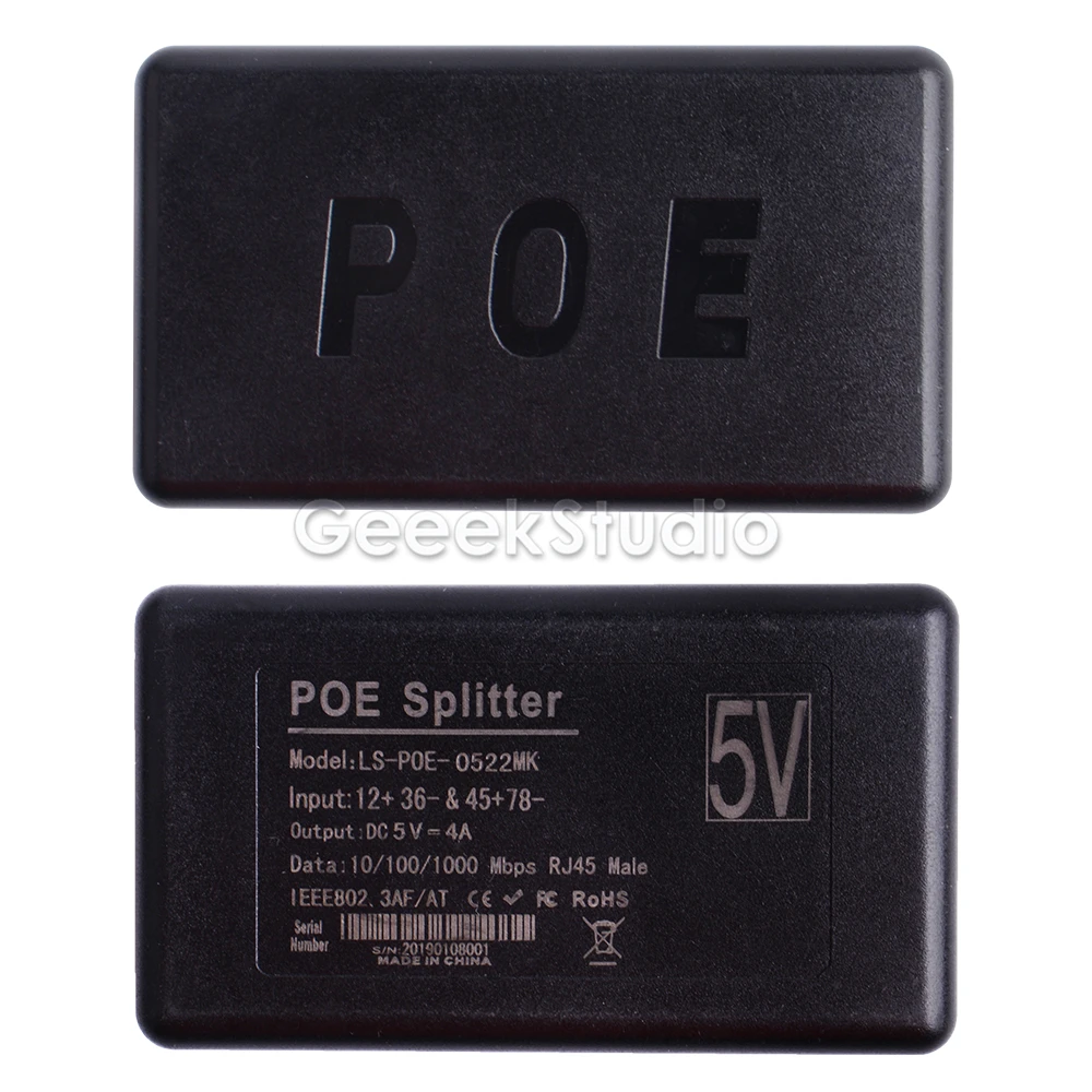 Гигабитный Raspberry Pi 4 B / 3B + Активный сплиттер PoE USB TYPE C 48 В до 5 кабель Ethernet