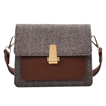 

AUAU-Vintage Women Bags Fashion Small Square Shoulder Bag Wild Korean Style Crossbody Bag