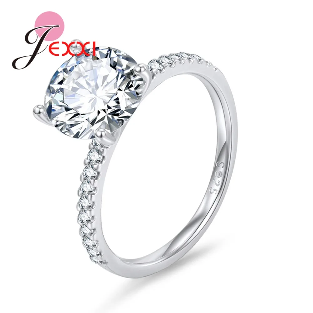 

New Arrival Big Round Cubic Zirconia Stone Rings For Women Fast Delivery Engagement Wedding Jewelry Bague Anel Wholesale