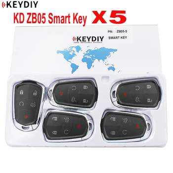 

5PCS X KEYDIY Universal Smart Key ZB05 for KD-X2 KD900 Mini KD Car Key Remote Replacement Fit More than 2000 Models
