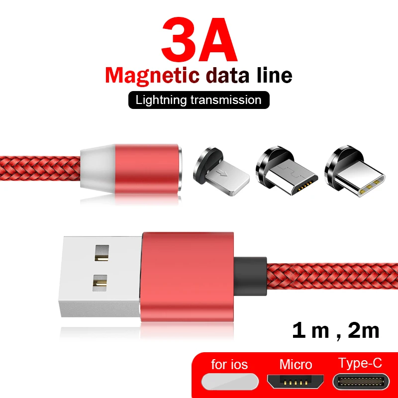 USB кабель для быстрой зарядки usb type C Магнитный кабель для зарядки и передачи данных Micro USB кабель для мобильного телефона USB шнур для ios