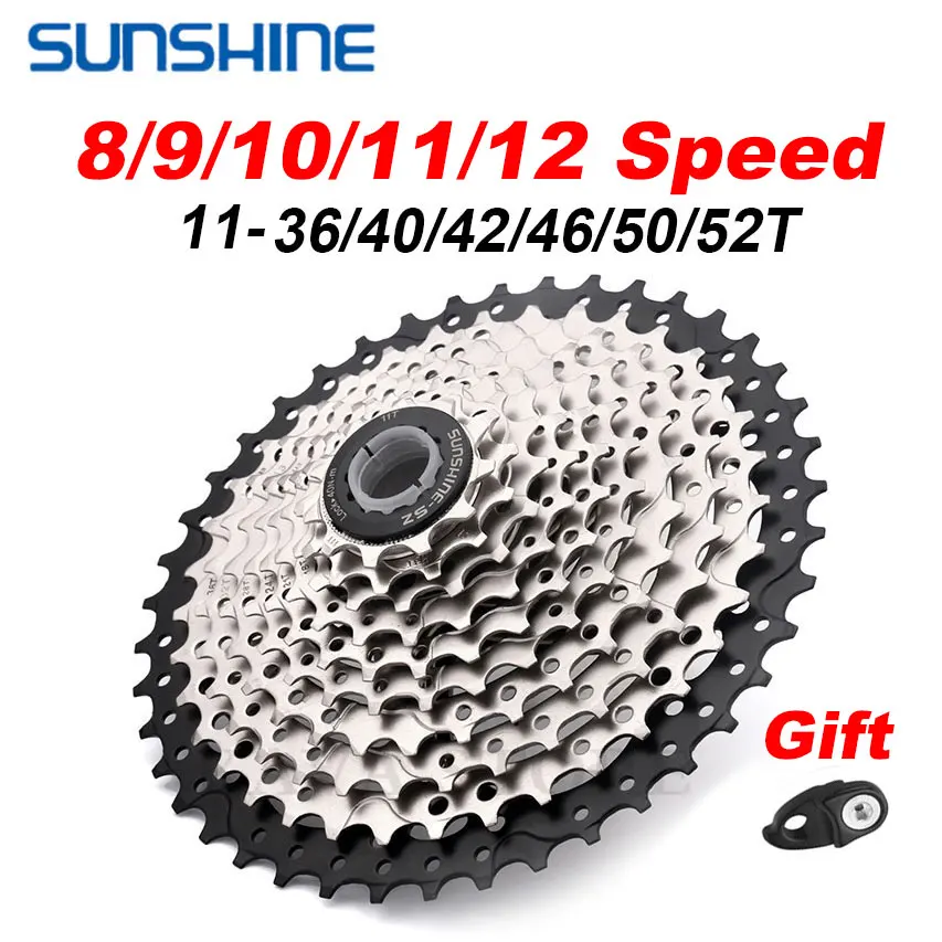 SUNSHINE MTB Cassettes 8 9 10 11 12 Speed Flywheel 36T 40T 42T 46T 50T 52T Mountain Bike Freewheel 9V 10V K7 Sprocket | Спорт и