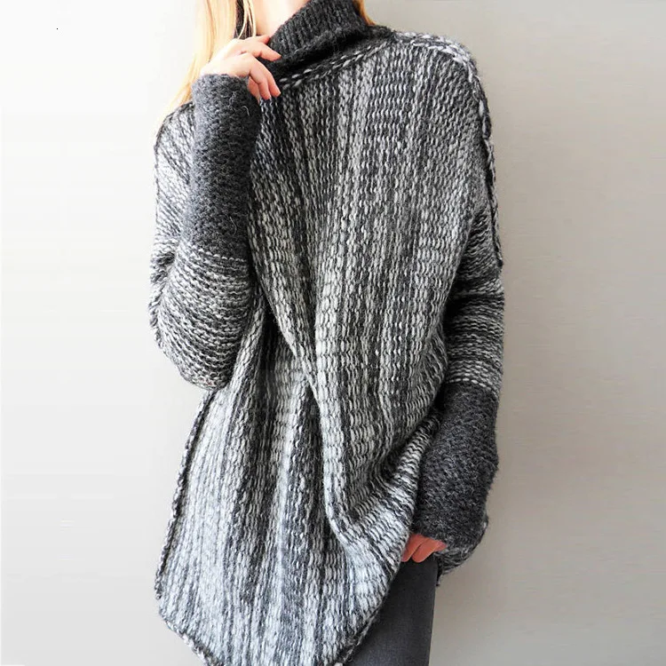 2019 длинные пуловеры Зимний вязаный джемпер свитер женский плюс размер 3xl Pull Femme