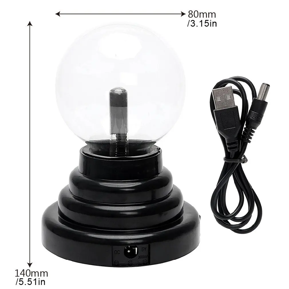 Usb плазменный шар туманности, светильник 3 дюйма, магический электростатический флэш-шар, светильник с электростатической индукцией, окружающий светильник, Очищающий воздух