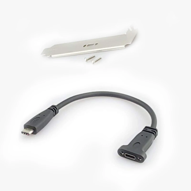 USB C 3 1 Тип папа к женскому Удлинительный кабель с винт крепления панели|Кабели для