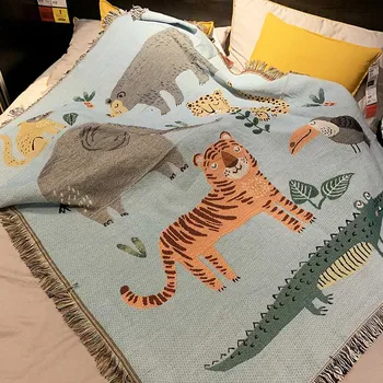 

Modern Tapestry Blanket Sofa Towel Couch Cover Anti-slip Fabric Winter Bedspread Knitted Thread Blanket for Bed Photography Prop