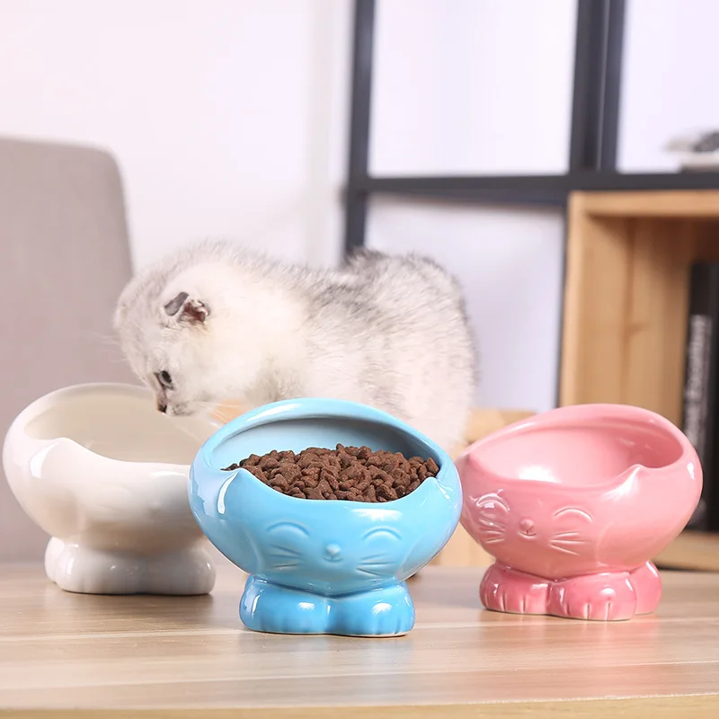 

Pets Feeding Bowl Porcelain Easy Cleaning Pet Bowl Cat Feeding Dishes Water Food Storage Feeder For Pet Feeding Basin 120x100mm