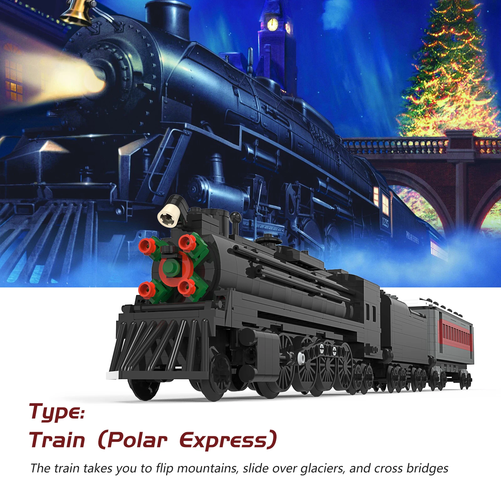 Moc Polar Express Steam Train Christmas 