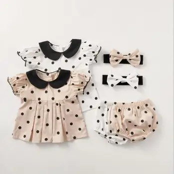 

2020 Hot Selling Baby Girls 3 Pcs Set Shirt+Shorts+Hairband Summer Fashion Kids Girls Suits Baby Clothes 0-2 Years