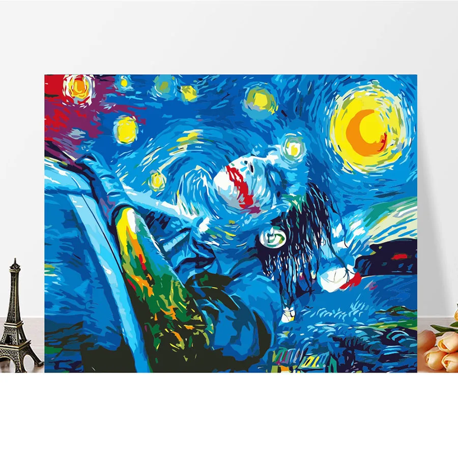 Hot DIY Diamond painting Joker Van Gogh Starry Sky On canvas Cross Stitch Mosaic Square/round Home Decor Gift | Дом и сад