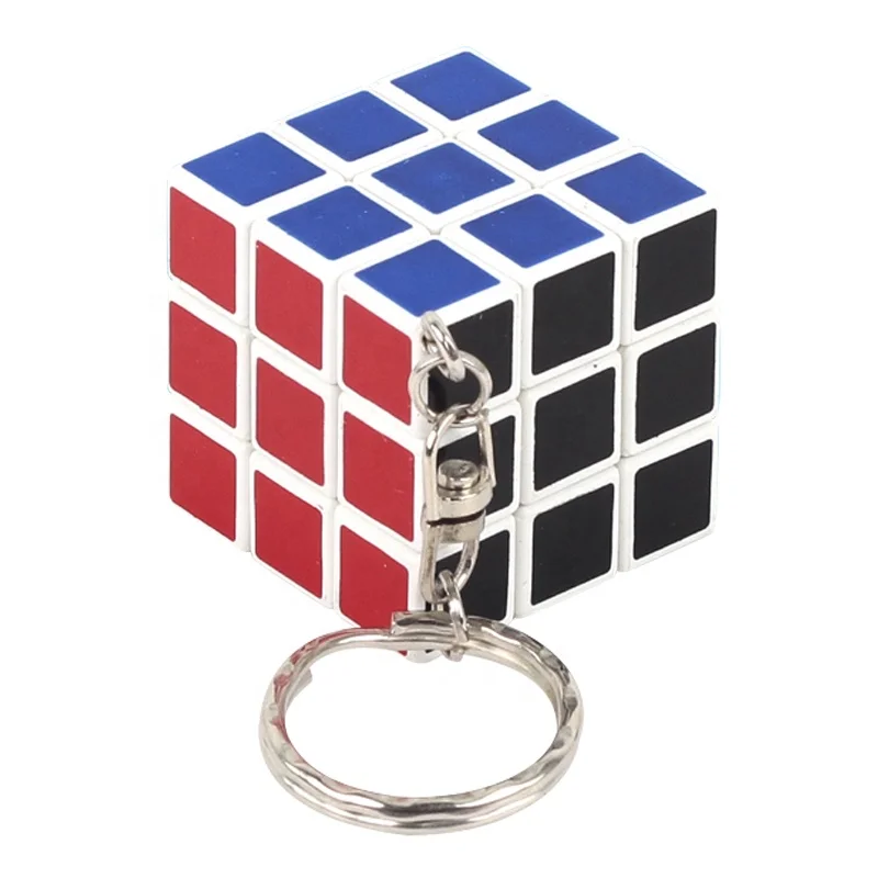 3 см мини 3x3x3 магические кубики брелок магические кубики кулон Твист Головоломка антистресс игрушки для детей подарок волшебный куб - Цвет: Mini Magic Cube