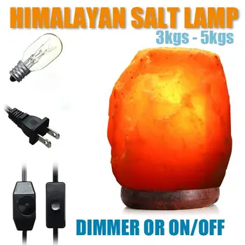 

Salt Lamp Natural Shape Himalayan colorde Crystal Rocks Lamp Dimmable Carved Sea Salt Air Purifier Night Light with bulb