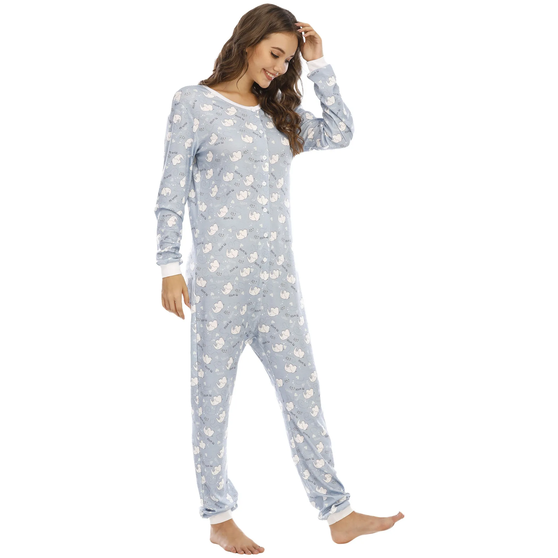 Sleepwear Overall Onepiece Jumpsuit Kigurumi Onesie Adult Women Pajamas