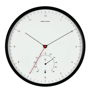 

Simple Silent Wall Clock Modern Design Metal Quartz Digital Wall Clock Creative Thermometer Relogio Parede Home Decor DD50WC