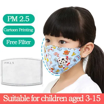 

Kids Cartoon Print Mask Baby Protective Mask 1pc Reusable Dustproof Pm2.5 Pollution Respirator Cover Masks Masque Enfant Lavable